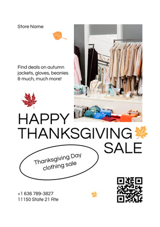 Modèle de visuel Thanksgiving Sale Announcement - Poster