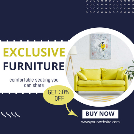 Furniture Sale with Modern Sofa Instagram Design Template