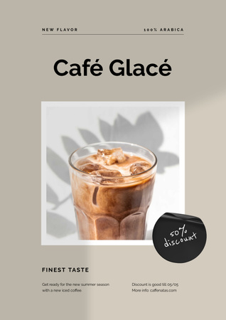 Cup of Iced Coffee Poster Design Template