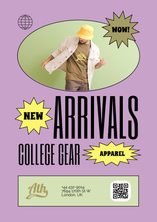College Apparel and Merchandise Poster B2 Design Template