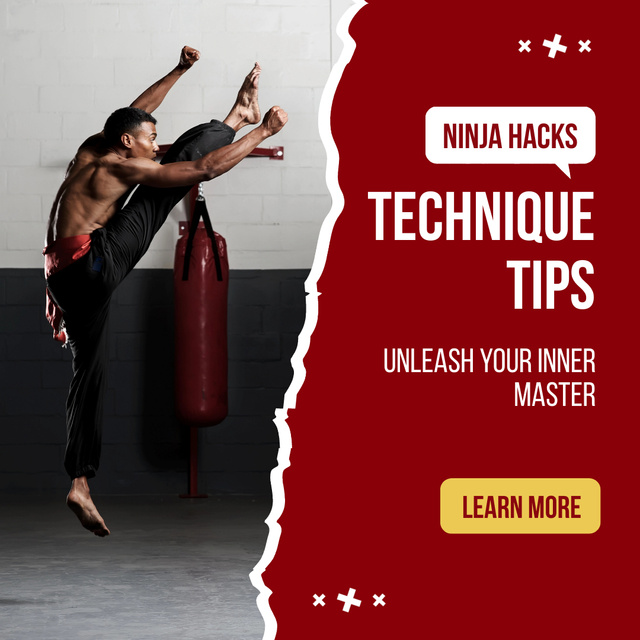 Modèle de visuel Martial Arts Master Sharing Hacks And Tips - Animated Post