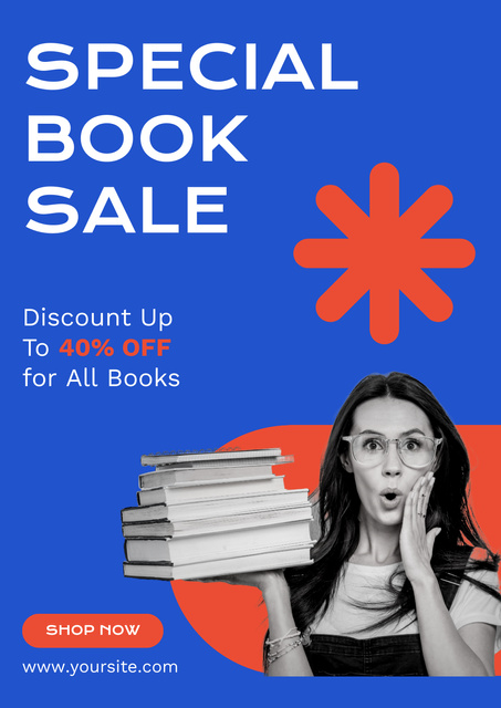 Special Books Sale Announcement Poster – шаблон для дизайну