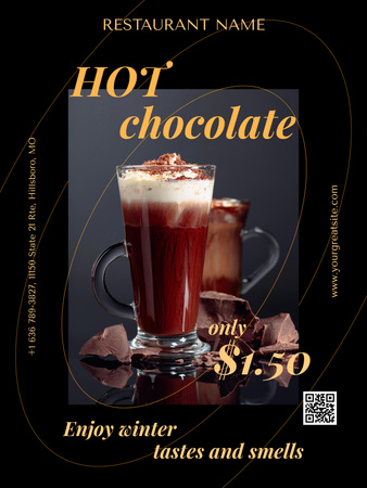 Ontwerpsjabloon van Poster US van Winter Offer of Sweet Hot Chocolate