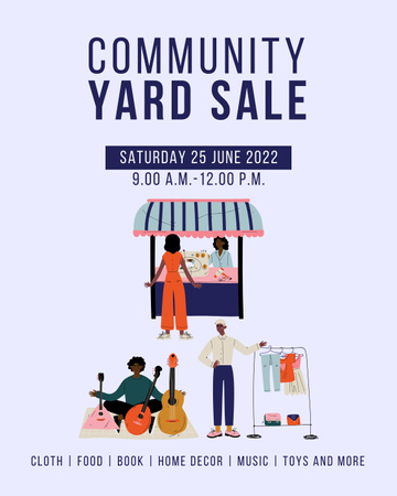 Yard Sale of Different Items Announcement Poster 16x20in – шаблон для дизайну