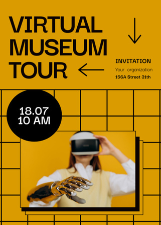 Designvorlage Virtual Museum Tour Announcement für Invitation