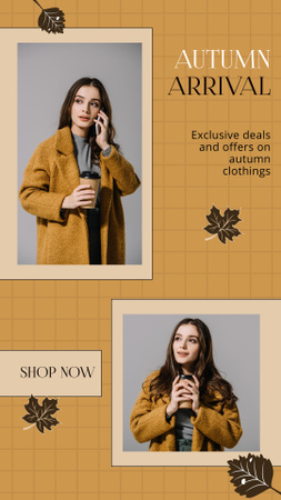 Coleção de roupas de outono para mulheres Instagram Story Modelo de Design