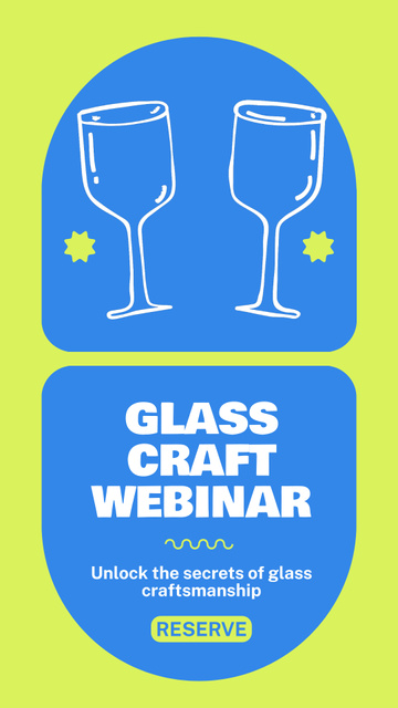 Announcement of Glass Craft Webinar with Illustration Instagram Video Story Modelo de Design