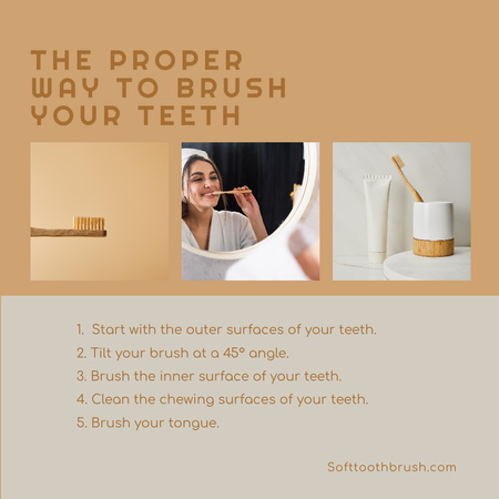 Steps to Brushing Your Teeth Instagram Design Template