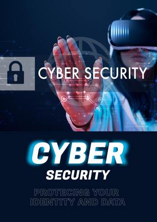 Plantilla de diseño de Anuncio de servicio de seguridad cibernética Poster 