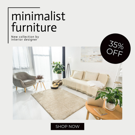 Plantilla de diseño de Oferta de venta de muebles minimalistas para diseño de interiores. Instagram 
