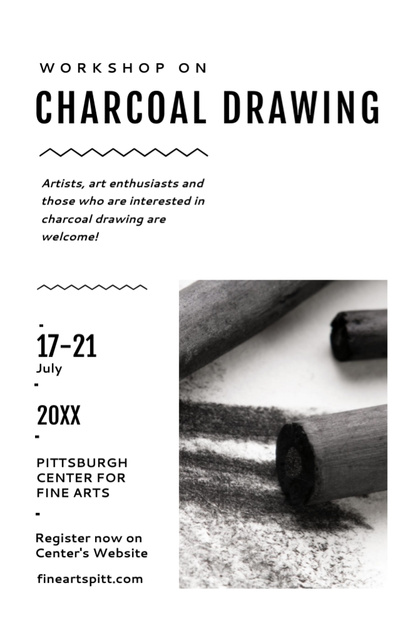 Designvorlage Drawing Workshop Advertising für Invitation 5.5x8.5in