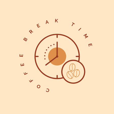 Template di design Annuncio dell'ora della pausa caffè Logo