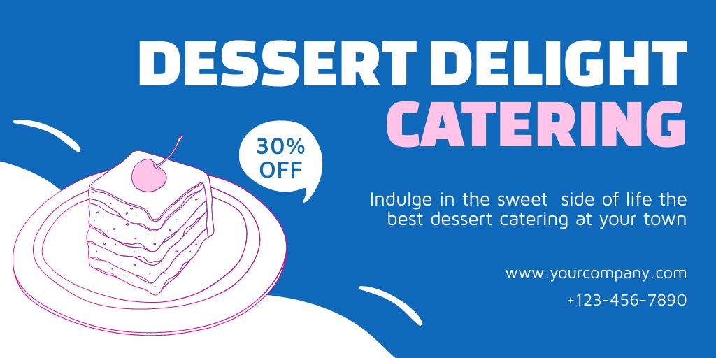Wonders of Catering of Desserts with Discount Twitter tervezősablon