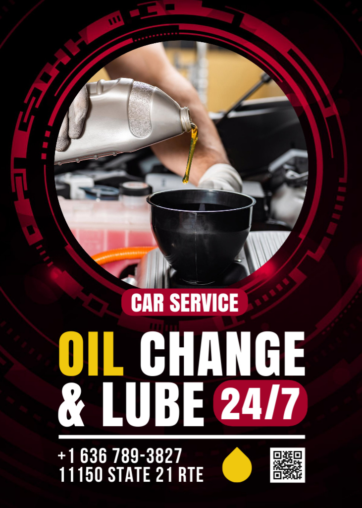 Offer of Oil Change and Lube Flayer Modelo de Design