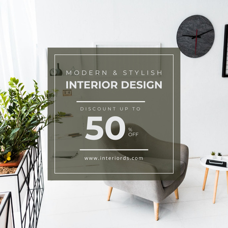 Έκπτωση Modern Interior Design Instagram Πρότυπο σχεδίασης