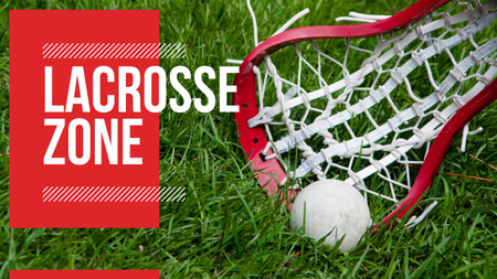 Lacrosse Match Announcement Ball on Field Youtube Thumbnail Design Template