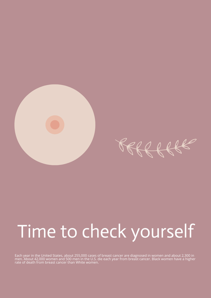 Motivation of Breast Cancer Check-Up on Pastel Poster B2 Design Template