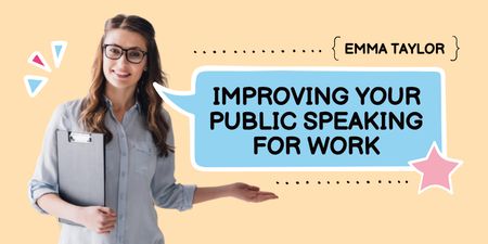 Public Speaking Improving Twitter Design Template