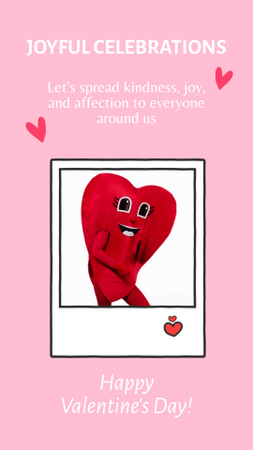 Joyful Valentine's Day Congrats With Dancing Heart Instagram Video Story Design Template