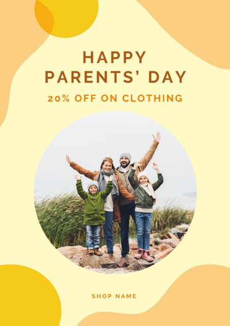 Ontwerpsjabloon van Poster A3 van Parent's Day Clothing Sale with Special Discount
