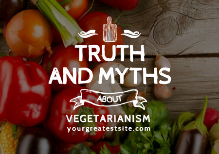 Modèle de visuel Truth and Myths about Veg Eating - Flyer A5 Horizontal