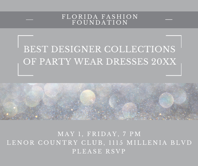 Designvorlage Fashion Show announcement bokeh in blue für Facebook