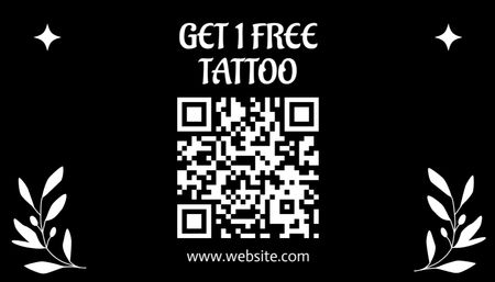 Plantilla de diseño de Hazte un tatuaje gratis en nuestro salón Business Card US 