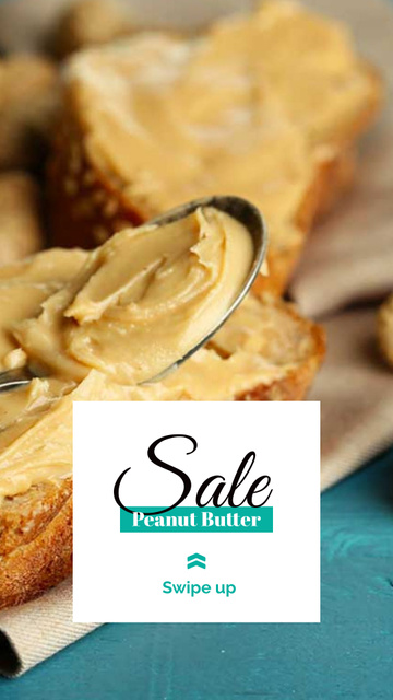 Delicious Sandwich with Peanut Butter Instagram Story – шаблон для дизайну