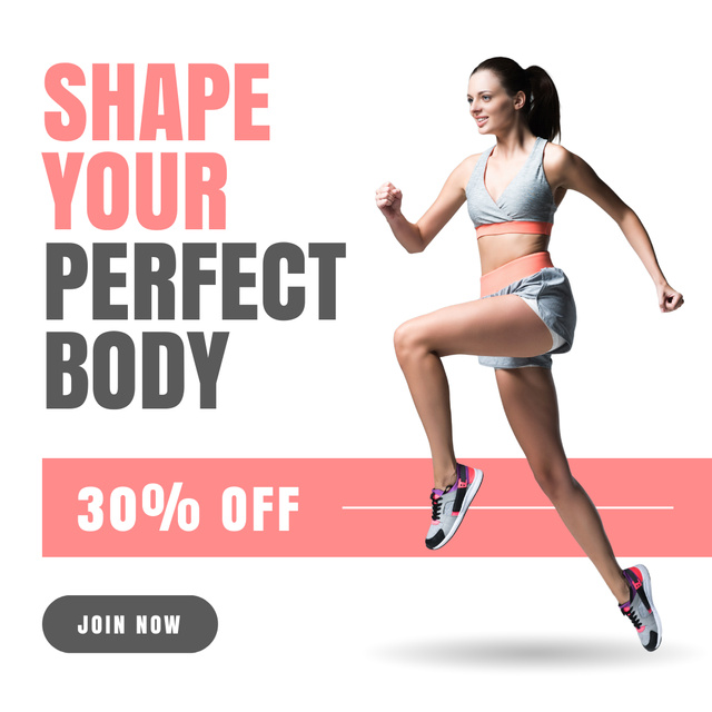 Gym Discount Offer with Sporty Woman Instagram – шаблон для дизайна