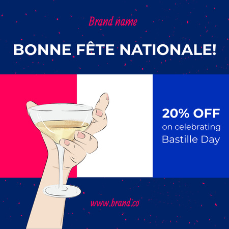 France Day Discount Instagram Šablona návrhu