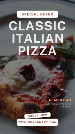 Designvorlage Classic Italian Pizza für Instagram Story