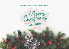 Magical Christmas In July Greeting With Baubles