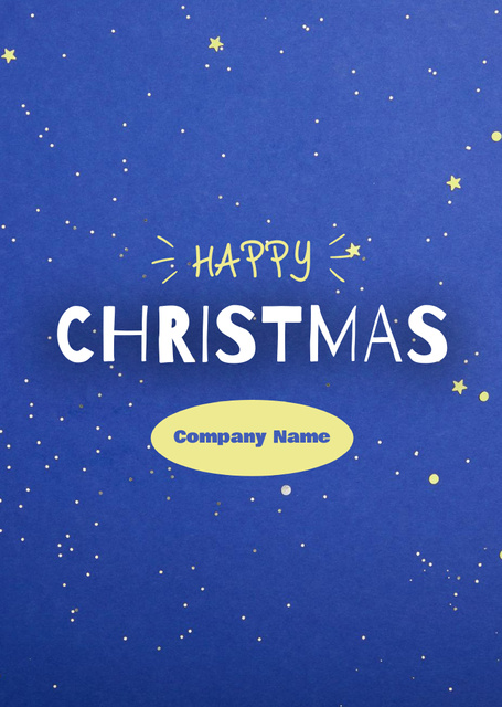 Bright Christmas Holiday Greeting with Stars in Sky Postcard A6 Vertical Šablona návrhu
