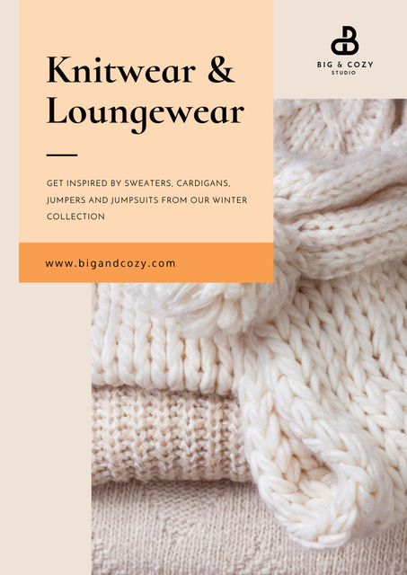 Knitwear and Loungewear Sale Offer Poster A3 Tasarım Şablonu
