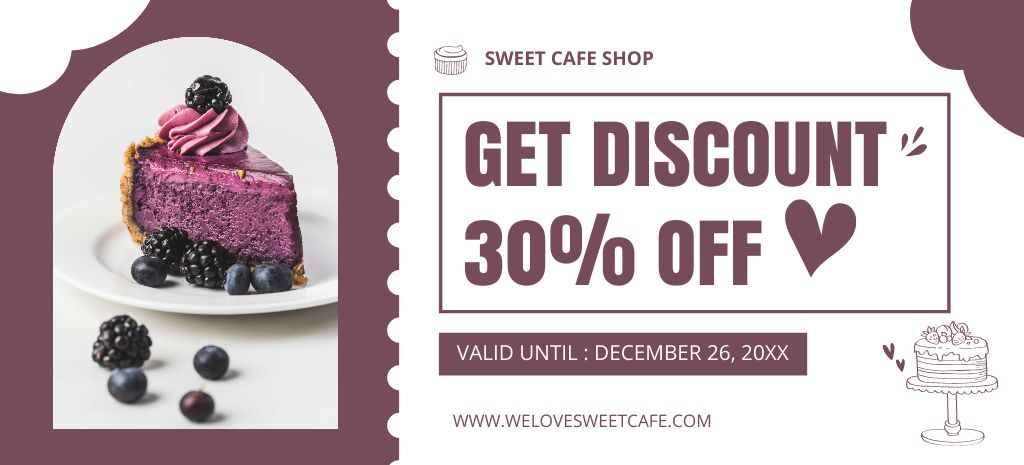 Blackberry Cakes Sale Coupon 3.75x8.25in Design Template