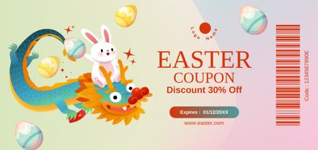 Easter Holiday Promotion Coupon Din Large Design Template