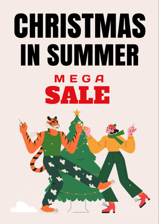 Platilla de diseño Amazing Christmas In July Sale Offer With Dance Flyer A6