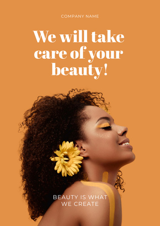 Citation about care of beauty Poster Design Template