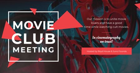 Movie club meeting Announcement Facebook AD Modelo de Design
