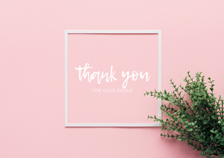 Thankful Phrase on Pink Minimalist Postcard A5 – шаблон для дизайну