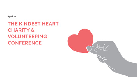 Ontwerpsjabloon van FB event cover van Charity Event Announcement with Heart in Hand