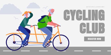 Platilla de diseño Cycling Club For Elderly With Register Twitter