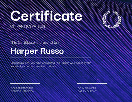 Platilla de diseño Superior Acknowledgment of Training Accomplishment Certificate
