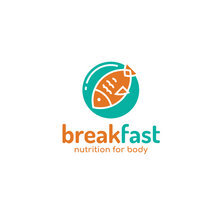Platilla de diseño breakfast fish,logo design Logo