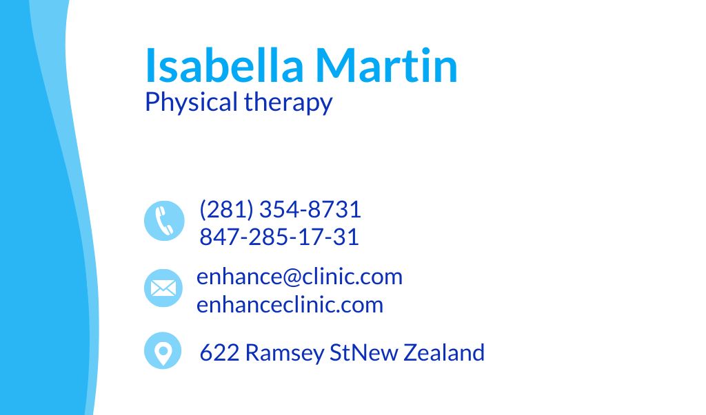 Physical Therapist Services Offer Business card tervezősablon