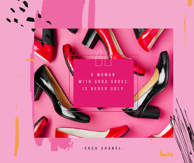 Female fashionable shoes store Facebook Design Template