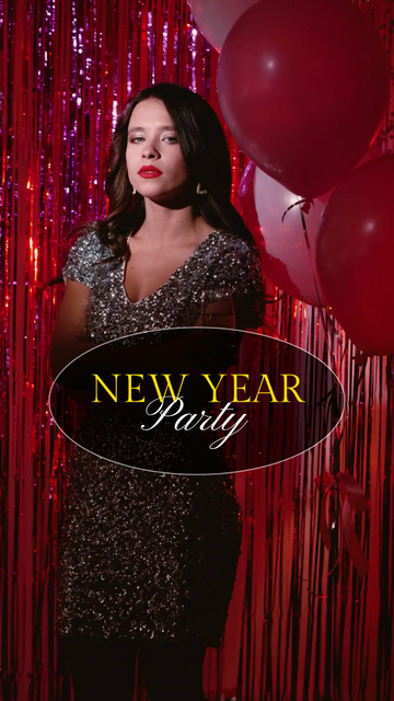 Exquisite New Year Party Celebration With Drinks TikTok Video Design Template