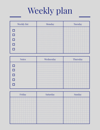 Conservative Business or Study Plan Notepad 8.5x11in Design Template