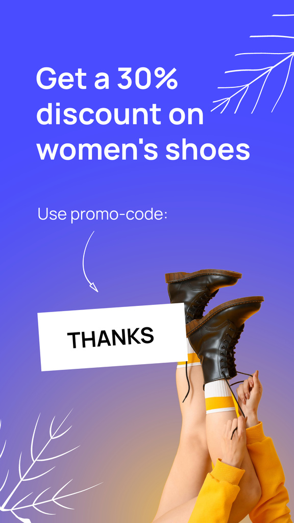Female Shoes Sale on Thanksgiving Instagram Story – шаблон для дизайна