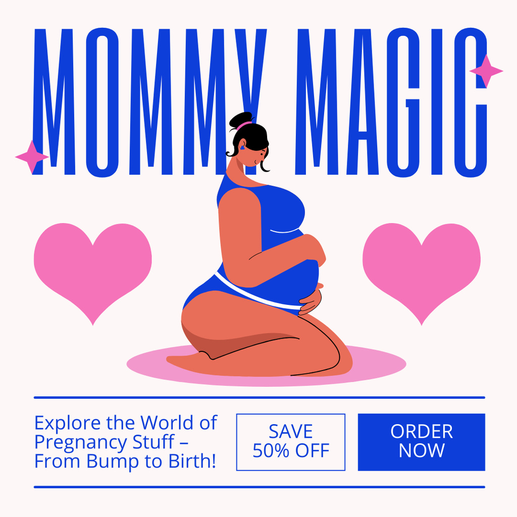 Designvorlage Pregnancy Stuff Sale Offer with Discount für Instagram AD